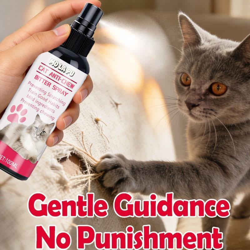 Cat Anti-Scratch Spray—Non-Toxic Pet-Safe Spray for Kittens and Adult Cats, Effectively Prevents Scratching, Leaves No Marks on Furniture/Sofa/Curtai