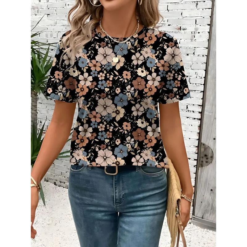 Women's Tops Versatile Comfortable Short Sleeves Fashion Crew Neck Loose T-Shirts Women’s