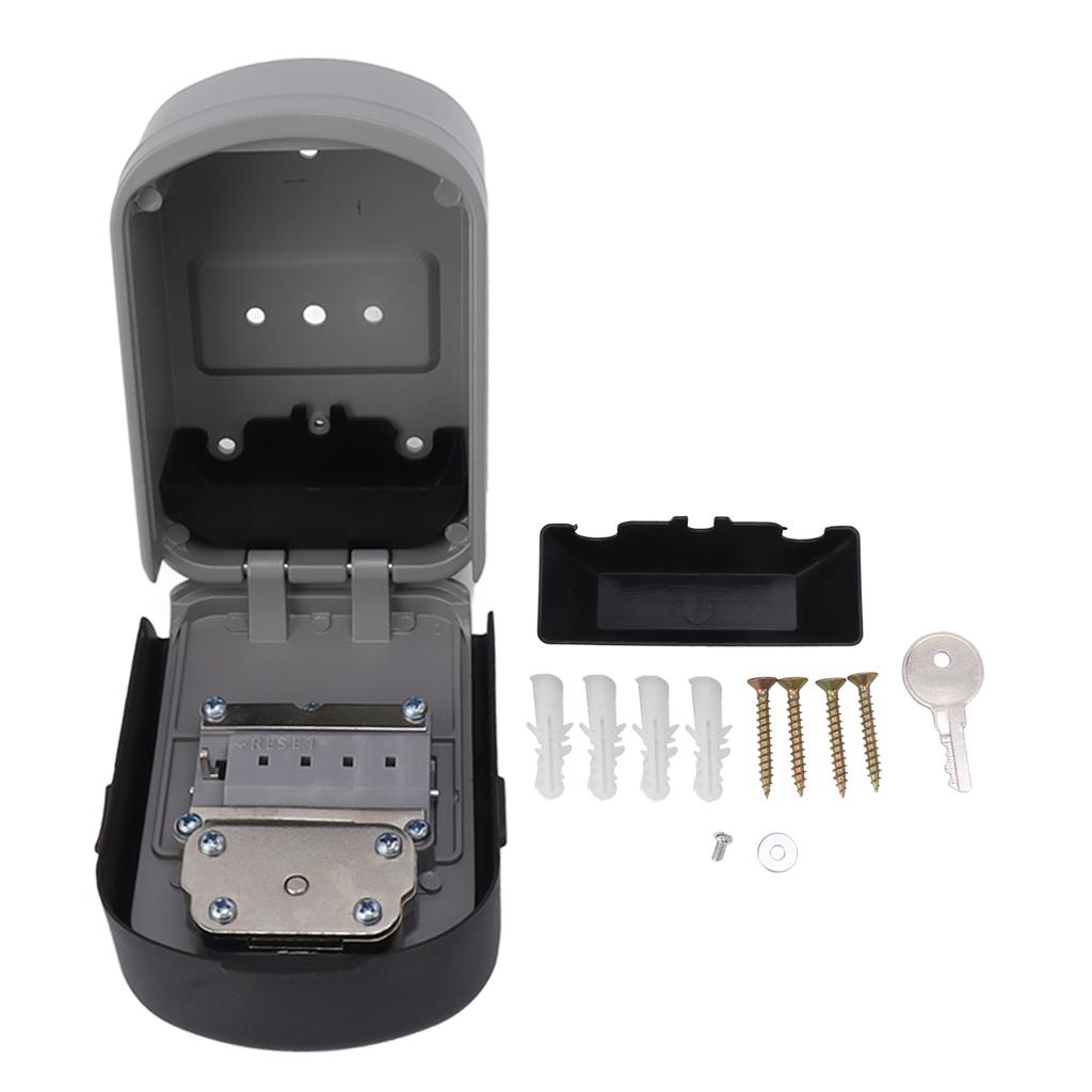 Security Case Lock Box Wall Mounted Waterproof Lockbox Aluminum Alloy Key Organizer for Home Hotel Office Silver