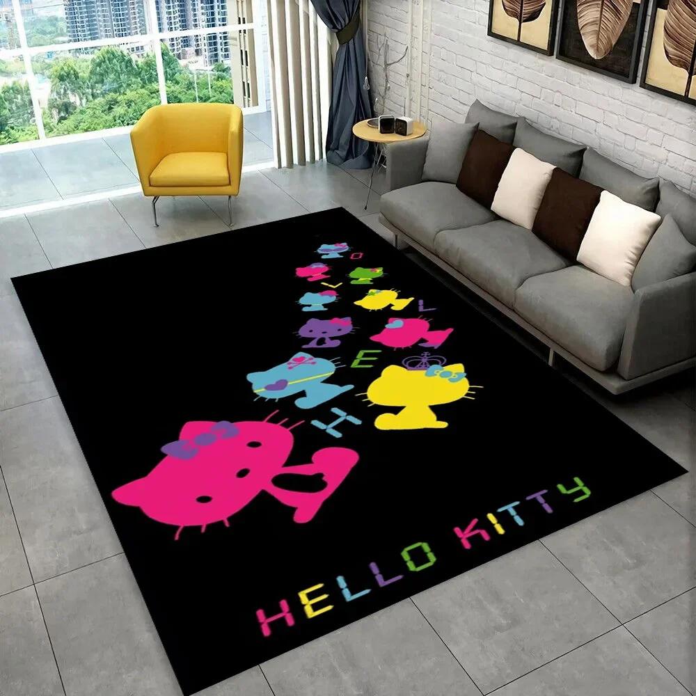 Sanrio Cartoon Girl Carpet New Hello Kitty Cat Rug for Bedroom Living Room Home Sofa Decor Children Crawling Mat