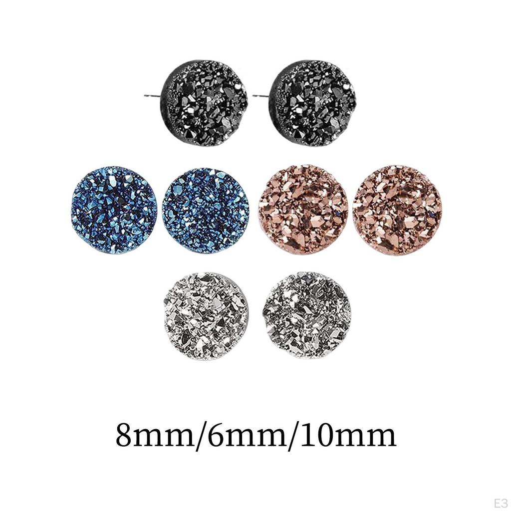 8 Pieces Unisex Ear Studs Fashion Glitter Classic for Anniversary Year
