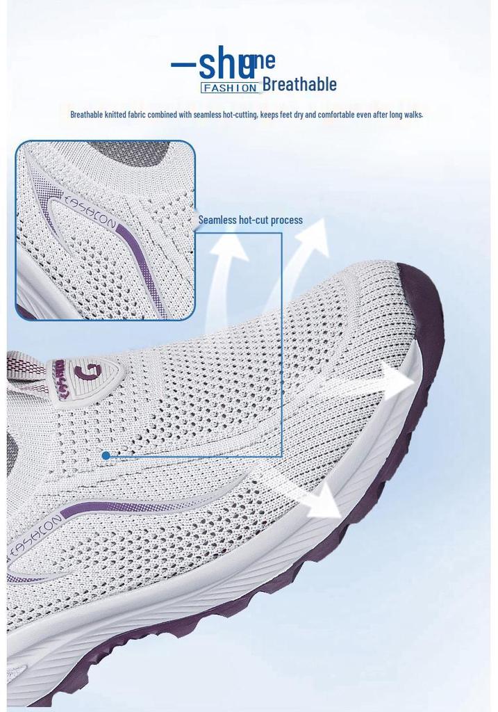 Mom's Spring/Summer 2025 Soft Sole Walking Shoes - Slip-On Comfort for Middle-Aged & Elderly Women
