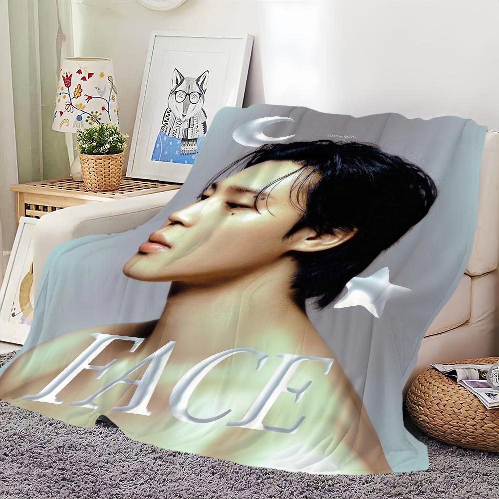 Blanket Flannel singer warm comfort soft plush blanket for J-Jimin sofa idol living room Kpop office bedroom travel gift