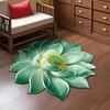 Tapis de sol 3D Lotus Tapis de salon fleur réaliste Forme fleur de lotus Antidérapant Tapis de zone pour cuisine Chambre Salle de bain Salle de jeux