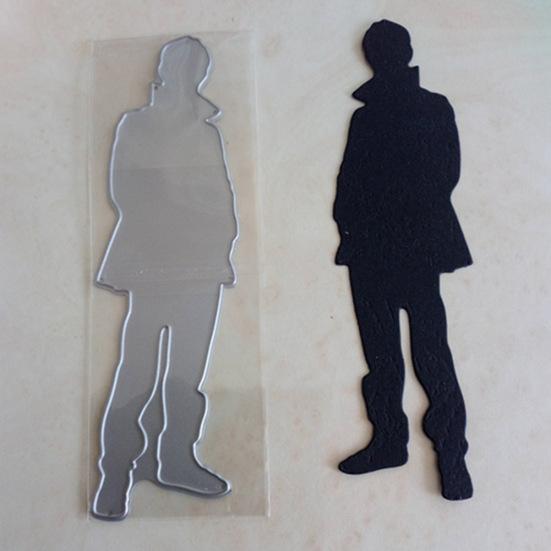 Muž postava Shadow Cutting Dies DIY Scrapbook Papírové karty Craft Punch Stencil