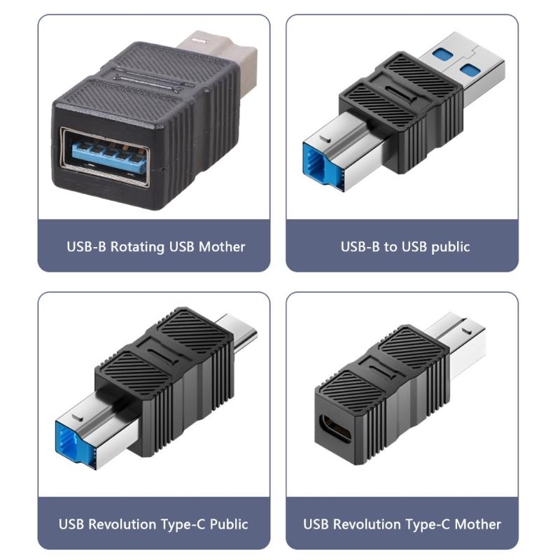 USB B USB3.0 Printer Adapter Type C to B Square Port Converter Connection Hard Disk Enclosure Copier Transfer Adapter