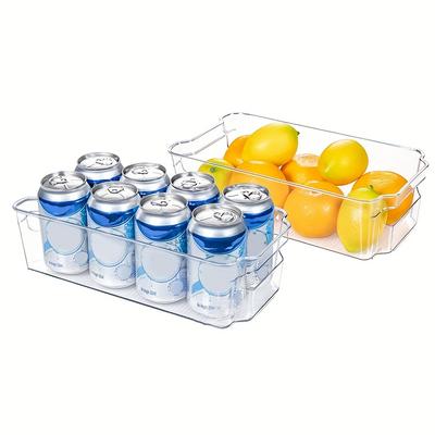 1 Stück/2 Stück Kühlschrank-Organizer-Behälter Klare Plastikbehälter Aufbewahrungsbox für Kühlschrank, Gefrierschrank, Küchenschrank, Vorratskammer-Organisation
