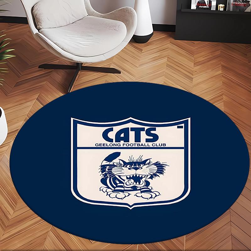Geelong Football Club (1) Round Office Rug Decorative Floor Rug for Office Bedroom Living Room and Home Space