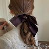 Avance Hair Velvet Hair Cute for Women Accessory, Ribbon, Tie, Scrunchie, Black, Brown, Cream, Adults, (Brown)