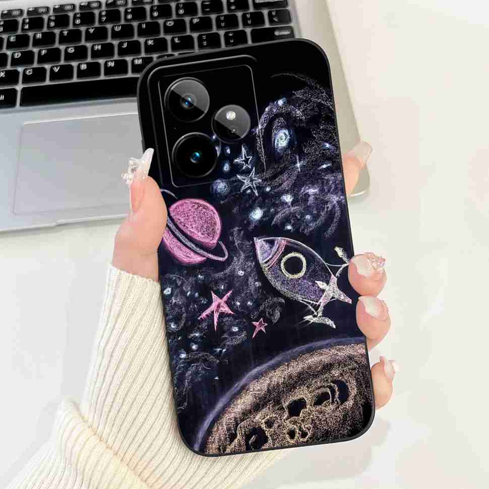 For Realme GT 7 5G 6.78" Case RMX5061 Cartoon Panda New Flower Collection Soft Silicon Cover For Oppo Realme GT7 5G Phone Shell