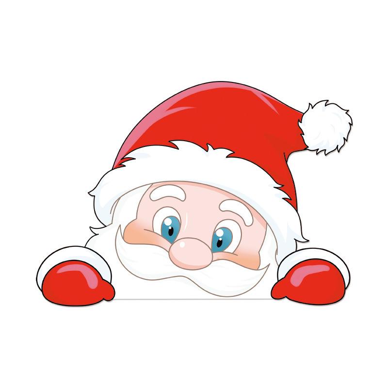 White Snowflake Santa Claus Holiday Decorations, Electrostatic Glass Door, Reindeer Stickers