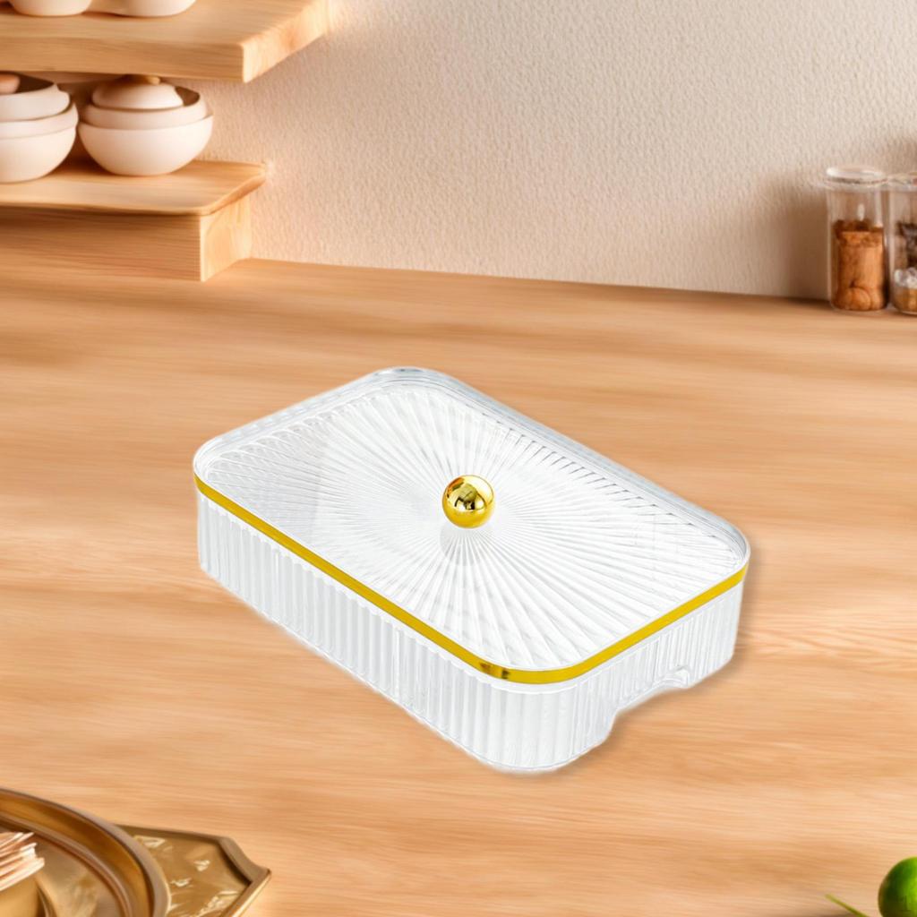 Dry Fruit Serving Tray with Lid Appetizer Plate Candy and Nut Dishes Compartments for
