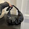 Unterarm Knödel Schultertasche Einfarbig Mode Handtasche Einzigartige PU Plissee Schultertasche Mädchen