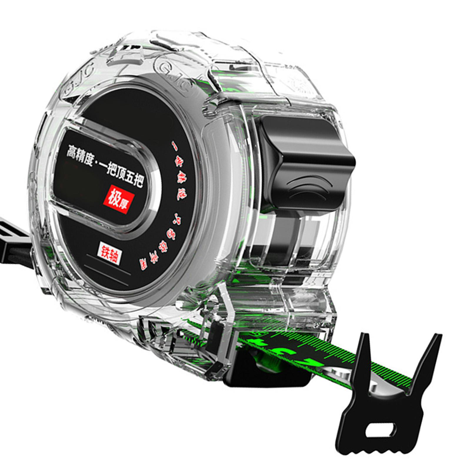 

Рулетка Выдвижная Толстая Гальванизированная Нержавеющая Сталь Высокая Точность Деревообрабатывающий Инструмент с Прозрачным Чехлом 5m / 16.4ft