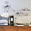 Adesivo Murale Tazza da Caffè Tè Rimovibile Stacca e Attacca Latte Decorazioni Murali Adesivi Cartello Caffè Divertente per Cucina Casa Ufficio