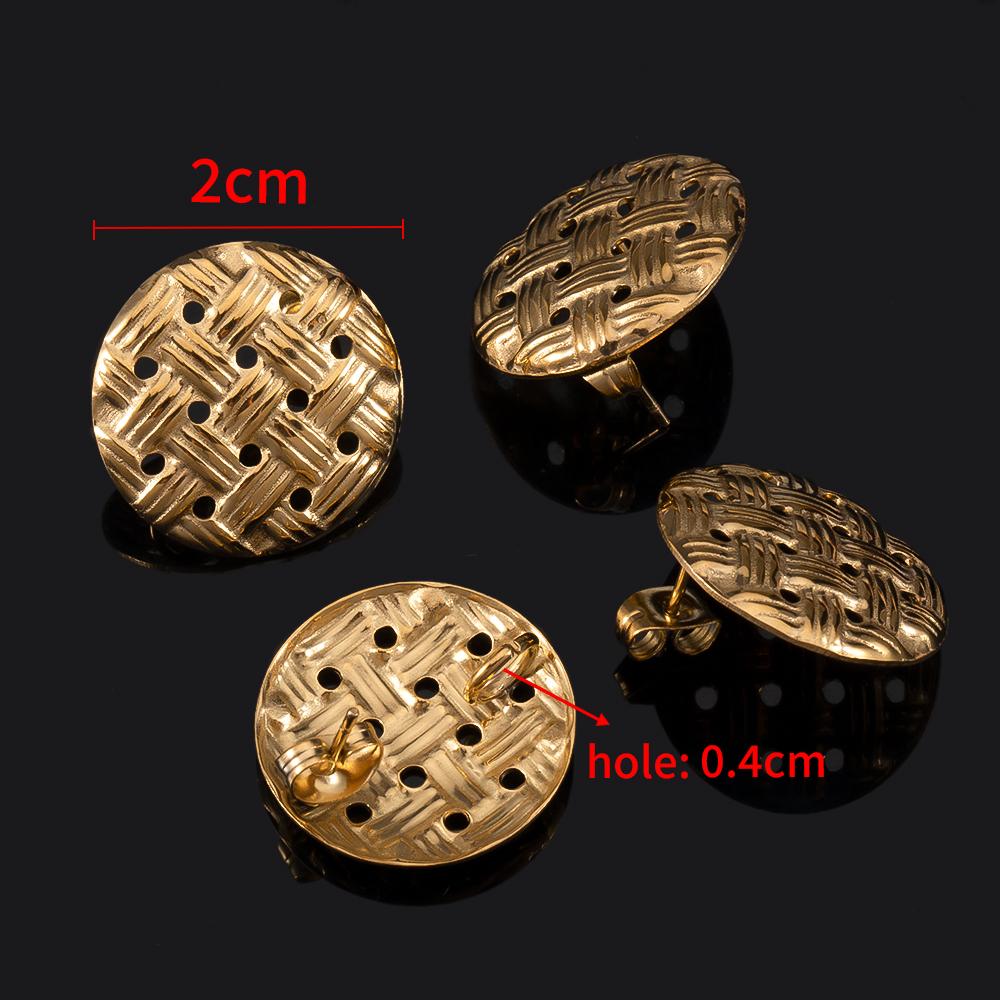 10pcs Geometric Stainless Steel Matte Round Heart Square Stud Earrings Women Earring Base Jewelry Making DIY Punk Accessories