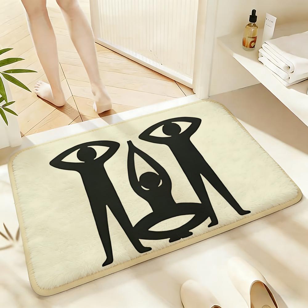 Minimal Human Silhouette Art Floor Mat Home Decor Doormat Bedroom Floor Mat Shower Carpet