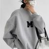 Women's Loose Embroidered Letter Round Neck Sweatshirt