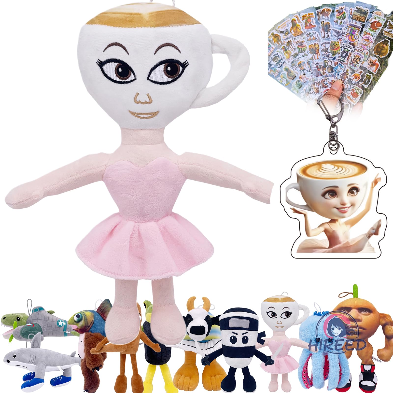 

HIREED Італійський Товар з Лотереї Мозок , Плюшева Іграшка Тун Тун Тун Сафул 30см зі Наліпкою та Брелоком, Ідеальний Різдвяний Подарунок для Дітей (R) [Код продукту]