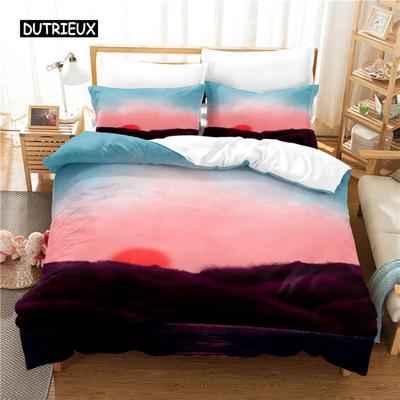 Sonnenuntergang-Bettwäsche-Set, Bettbezug-Set, 3D-Bettwäsche, Digitaldruck, Bettwäsche, Queen-Size-Bettwäsche-Set, modisches Design