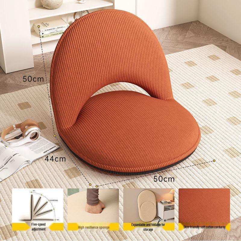 Recline & Rest: Foldable Tatami Floor Cushion Chair with Backrest & Bed Function