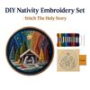 Creative Christmas DIY Embroidery Material Package Set With Stamped Patterns For Beginners Nativity Scene Cross Stitch Set Gifts