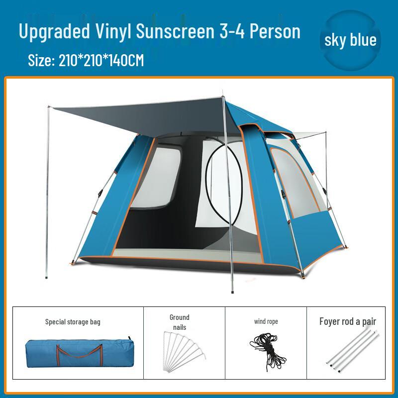 OEING Automatic Pop-Up Blackout Outdoor Camping Tent 3-4 Person