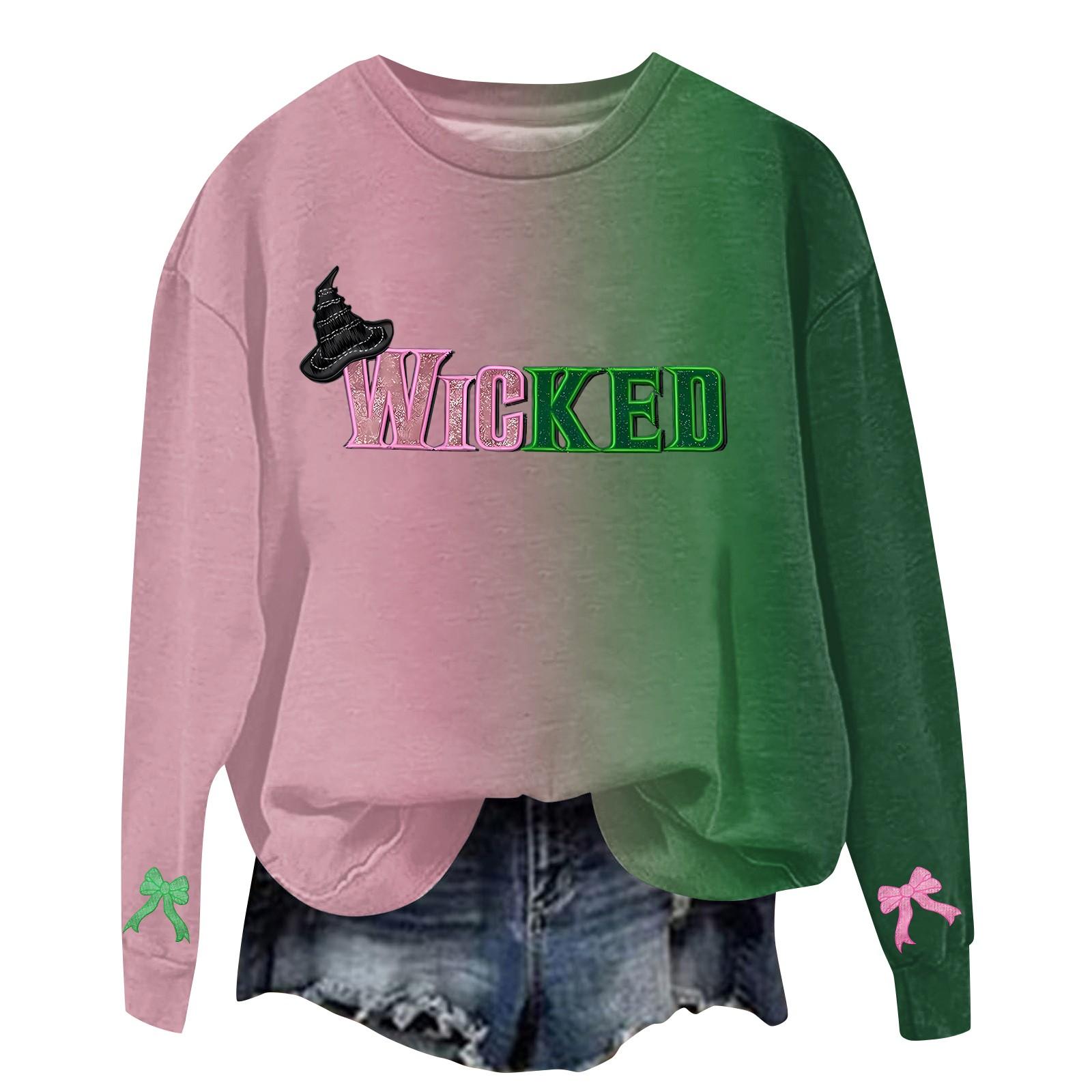 

Женские топы с круглым вырезом и принтом из хлопка, повседневная мода, длинный рукав, пуловер, топ, блузка L светло-розовый