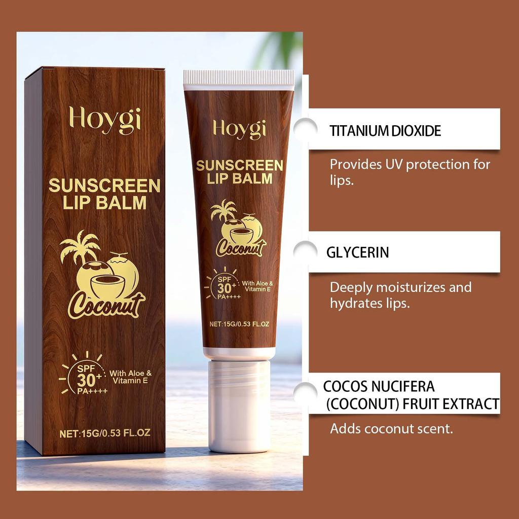 Kokosnuss Schutz-Lippenbalsam Kokosnussextrakt Schützt die Lippen, Spendet Feuchtigkeit und Verbessert Lippenfältchen. Lippenbalsam täglich anwenden