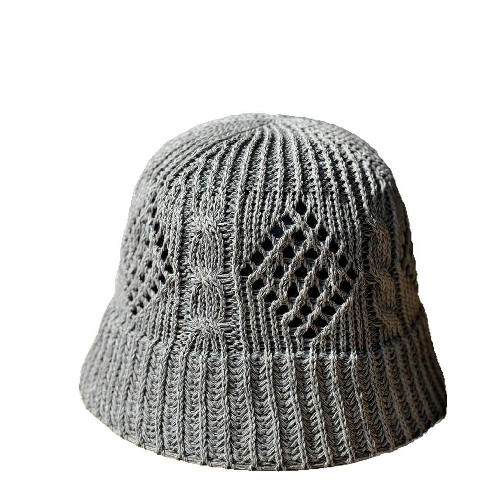 Wczesnowiosenny dziergany kapelusz rybacki Modny ażurowy kapelusz doniczkowy z kwiatem szydełkowym Kapelusz wyszczuplający twarz Letni wszechstronny kapelusz przeciwsłoneczny na zewnątrz dla kobiet