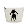 Women Ink Black Cat Print Cosmetic Bag Toiletries Organize Travel Storage Case 6770