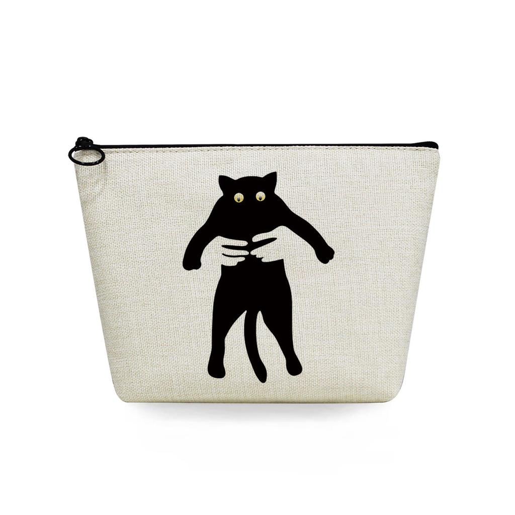 Women Ink Black Cat Print Cosmetic Bag Toiletries Organize Travel Storage Case 6770