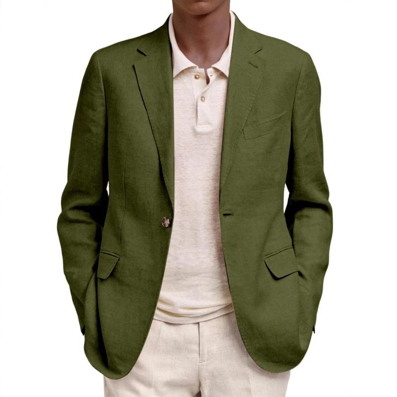 European American Spring Autumn Men's Long-sleeved Lapel Fake Pocket Casual Blazer