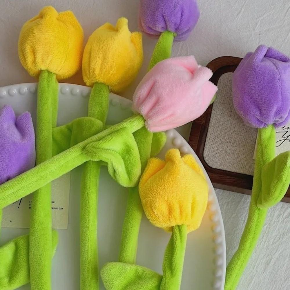 DIY Handmade Electric Vehicle Ornaments Soft Stuffed Plush Simulation Flower  Valentine's Day Gift