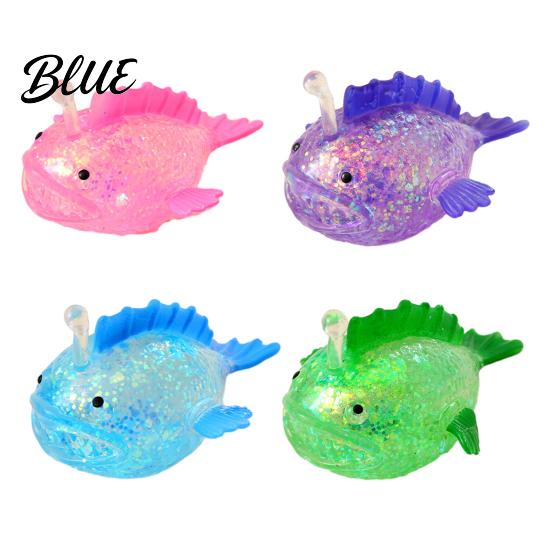 Sea Fish Fidget Toy Lantern Sugar Ball Clear Glitter Squeeze Elastic Soft Stretch Anxiety Relief Sensory Stress Hand Relaxation Tool Transparent