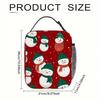 Portable Insulated Lunch Bag With Christmas Print - Thickened Thermal Food Carrier Students Office Workers