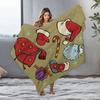 Fluffy Throw Blanket Cozy Sherpa Fleece Winter Warm Soft Decorative Home Bedding Gift Holiday Christmas Santa Claus Pattern