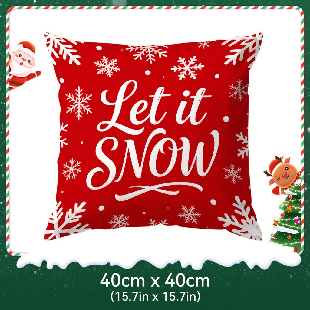40/45/50cm Merry Christmas Theme Cushions Pillowcase Polyester Cushion Cover Throw Pillow Pillowcover Home Car Sofa Decor