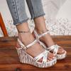 Fashion Summer Cross Strap Sandals for Women Roman Style Fish Mouth Thick Bottom Sandal Slippers Casual Wedge High Heels Sandales Femme