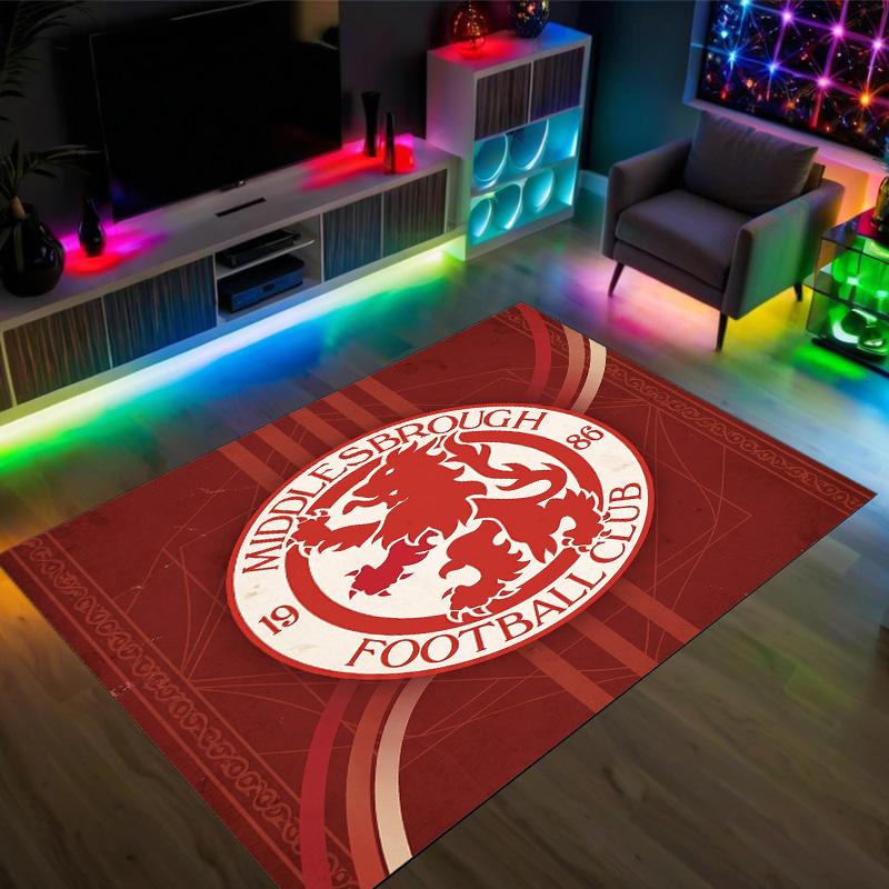 Middlesbrough Design Crystal Velvet Carpet Cozy Non?Slip Printed Rug For Bedroom Living Room Entrance
