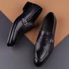 Fashion Men's Genuine Leather Dress Shoes Slip-On Business Loafers for Office&Formal Wear|Lightweight Flat Sole Breathable&Comfortable