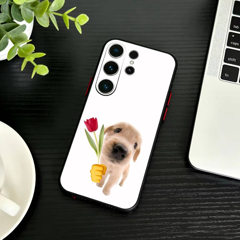 Goofy C-Dogs Big eyes Phone Case For Samsung S26,S25,S24,S23,S22,S21,S20,Ultra,Plus,FE Black Soft Cover