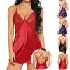 Stilvolles Nachtwäsche-Kleid mit Sling-Rücken und Kreuz für Damen, sexy, schlankes Robe-Kleid für Dating