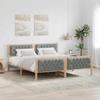 Bed Frame Light Grey 160 X 200 Cm Solid Pine Wood