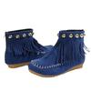 Autumn and Winter Versatile Rivet Flat Bottom Short Tube Tassel Women's Boots Suede Flat Bottom Women's Boots Plus Size 35-42