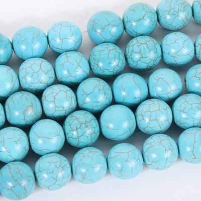 Colorful Crackle Synthetic Turquoise Round Beads for DIY Jewelry Making