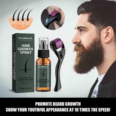 Beard Spray Set, Moisturizing Beard Spray for Men, Beard Care Kit To Promote Thicker & Fuller Beard Growth