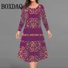 Christmas Tree Women Short Dresses Long Sleeve Festival Ladies Loose Plus Size Dress 3D Print Christmas Street Female