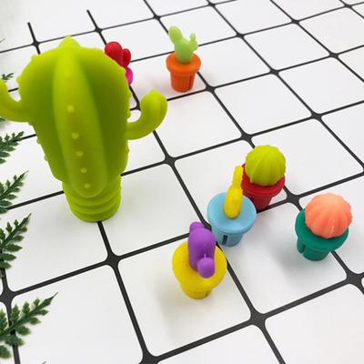 Cute Cactus Silicone Wine Bottle Stopper Anti-Leakage Plug Glass Marker Set Sale Goods