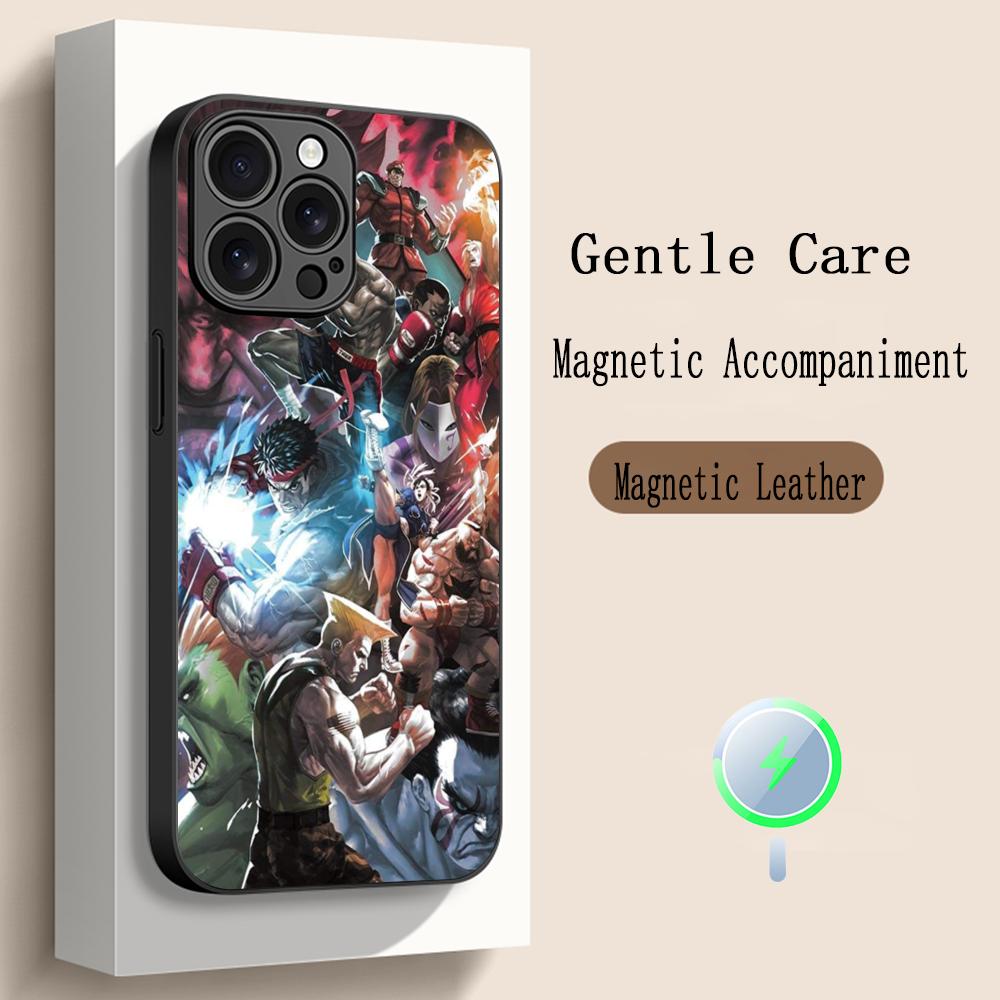 Game Street Fighter Classic Japan Poster Phone Case For iPhone 17 16 15 14 13 12 Plus Pro Max High-end Luxury Magsafe Sheepskin